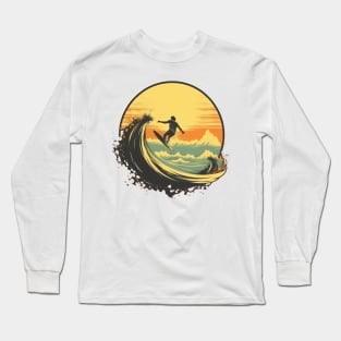 Taking it back to the old school with this vintage retro surfer skater design Long Sleeve T-Shirt